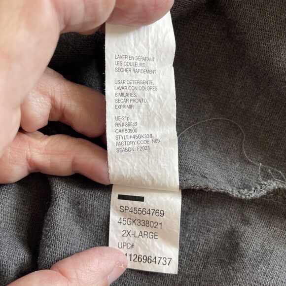 IZOD Saltwater Mens Shirt Size XXL 2X Gray Button Henley Long Sleeve Logo - Picture 10 of 11